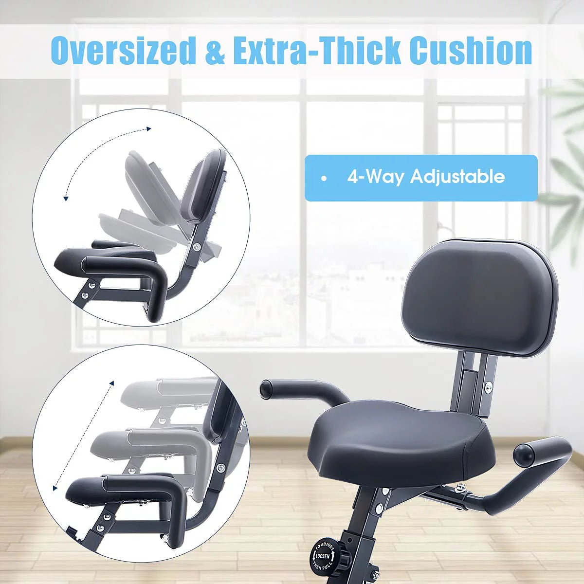 Folding Exercise Bike with 10-Level Adjustable Magnetic Resistance B7176