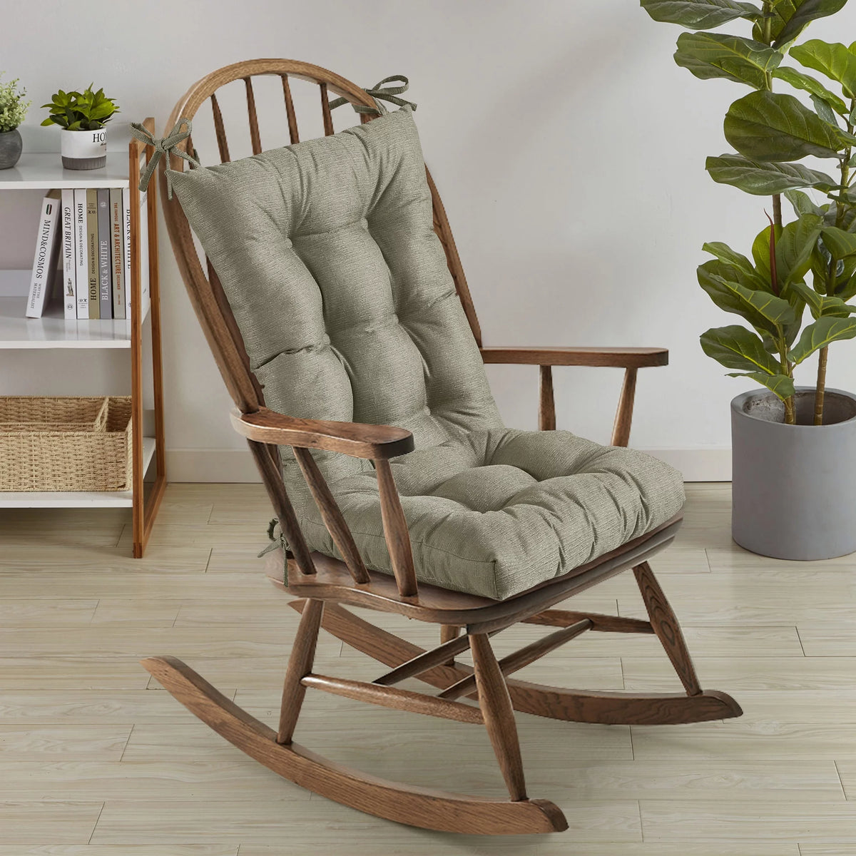2 Piece Tufted Non Slip Rocking Chair Cushion Set Q7694