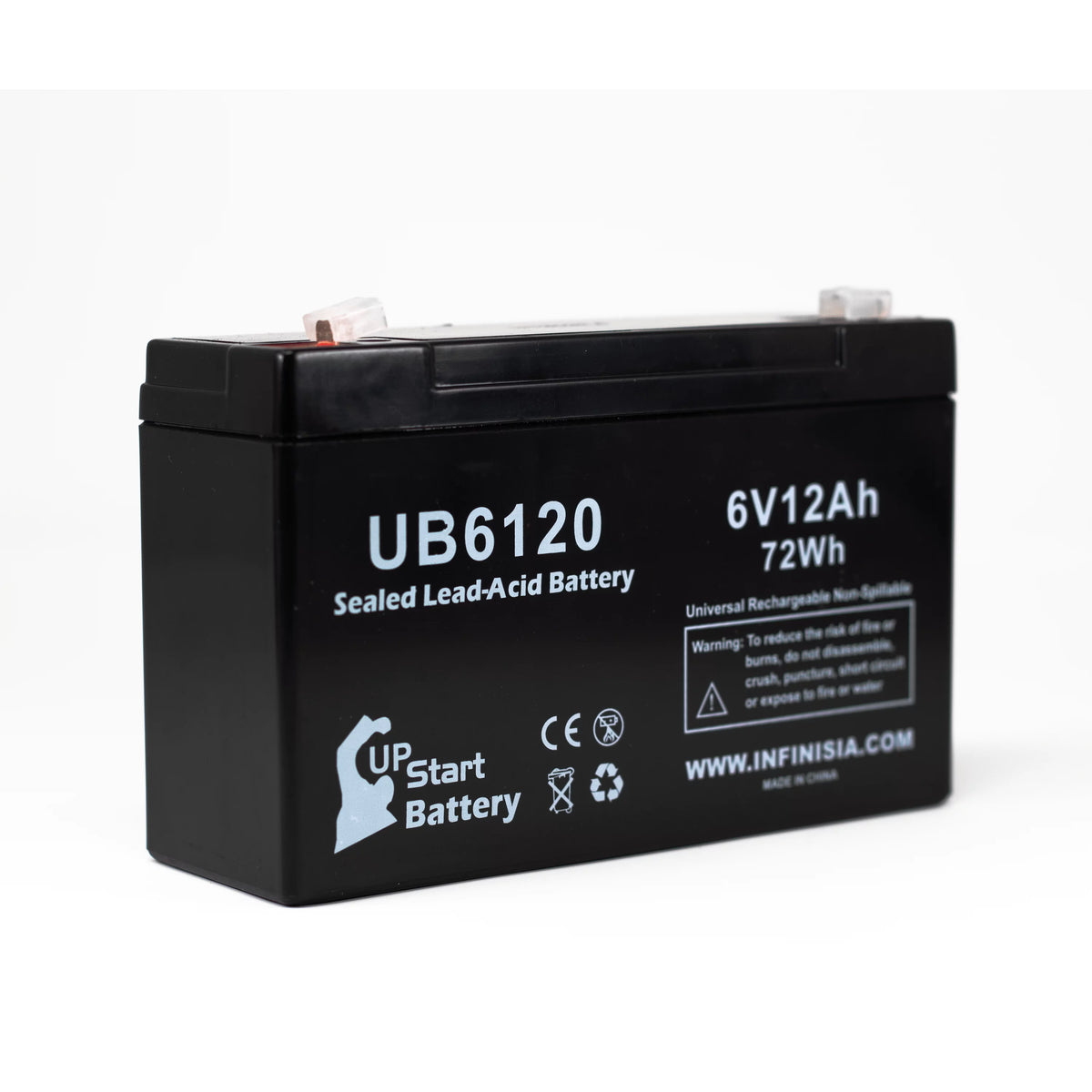 6V 12Ah Sealed Lead Acid Battery with F1 to F2 Terminal Adapters I499626