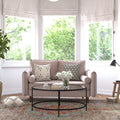 Taupe Faux Linen Loveseat Sofa with Solid Wood Legs N912485