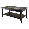 Rectangular Coffee Table with Glass Top and Shelf F5884