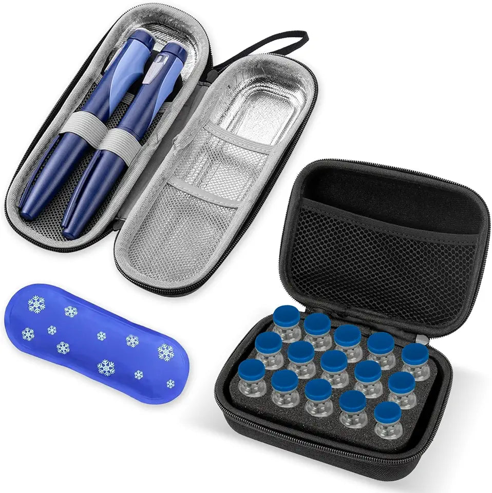 Insulin Pen Cooler Travel Case & 15-Slot Insulin Vial Holder Q564080