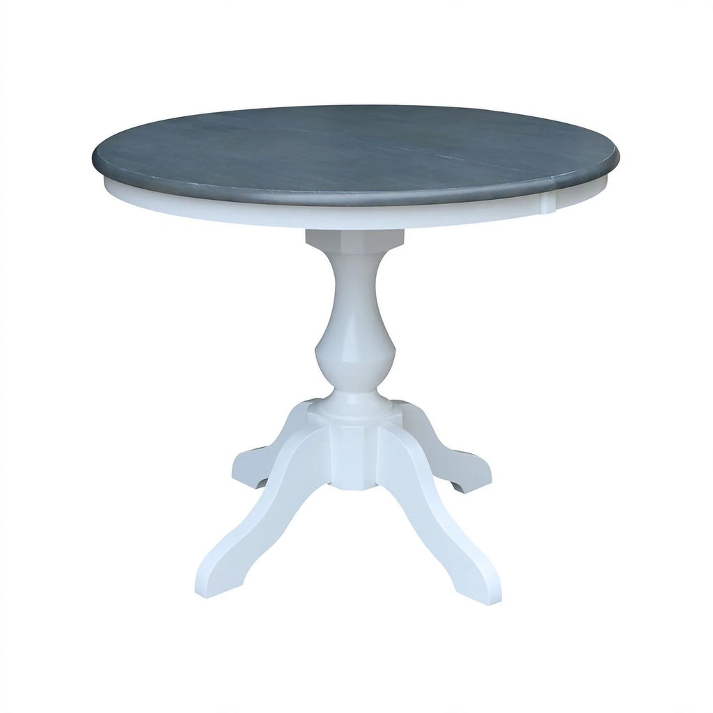 Round Wood Extension Dining Table with 4 Chairs X337