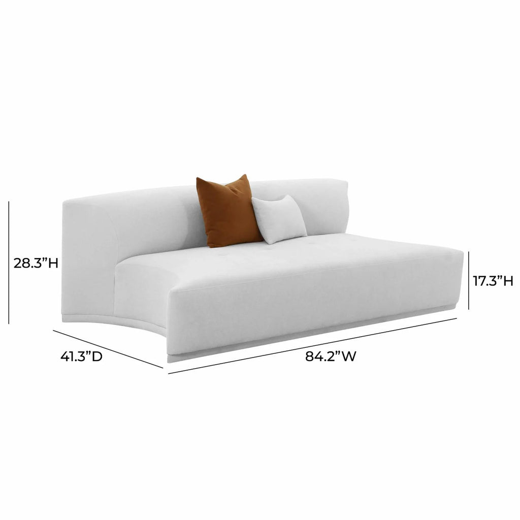 Grey Velvet Modular Armless Loveseat G53677