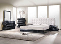 Black Lacquer High-gloss Platform Queen Bedroom Set 3Pcs K133