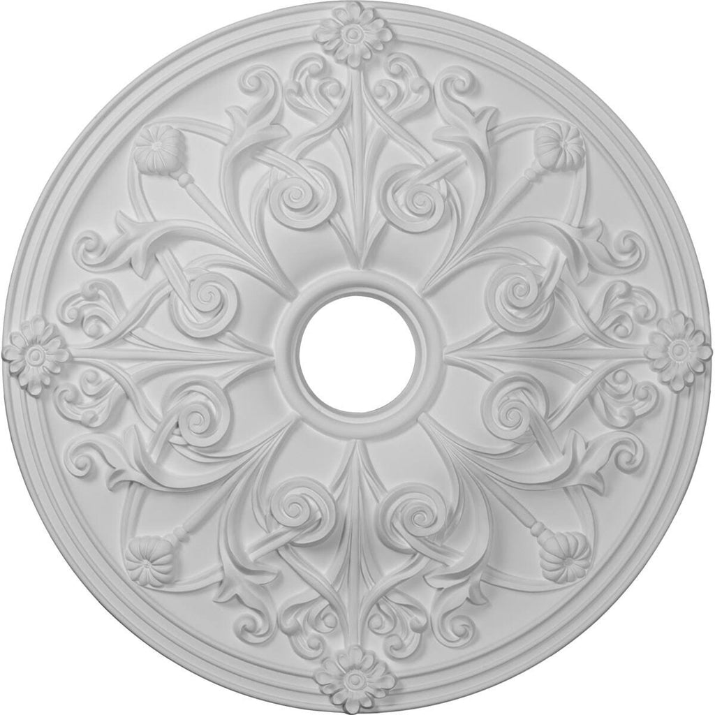 23 5/8x22OD x 3 7/8x22ID x 2 1/8x22P Hand-Painted Ultra Pure White Crack Ceiling Medallion B280529