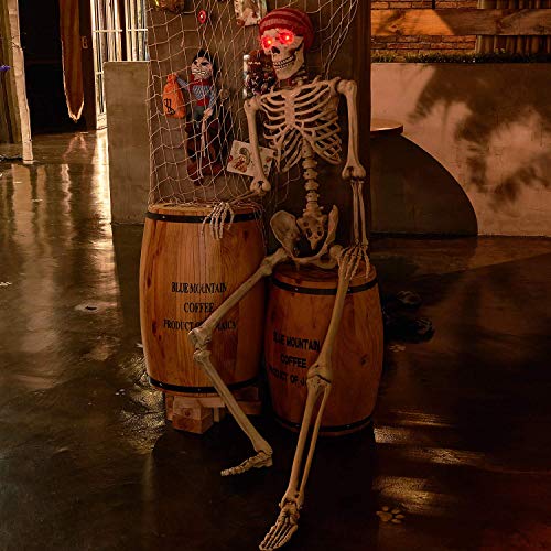 Life Size Skeleton with Glowing Eyes Posable Joints T896524