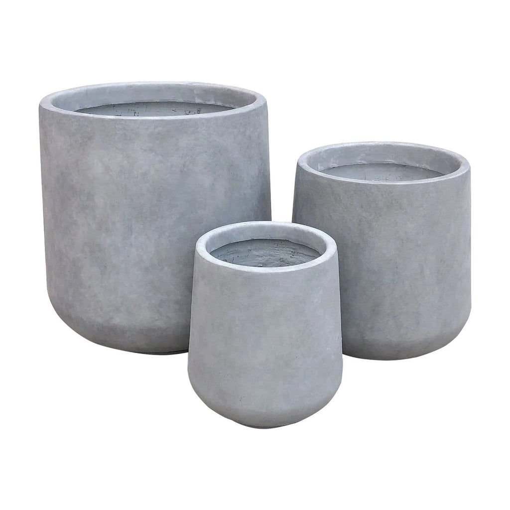 Round Concrete Planter Set of 3 Sizes F268056