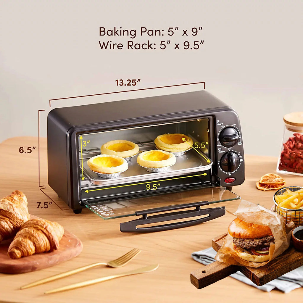2 Slice Countertop Toaster Oven with 15 Minute Timer & Pan F3089