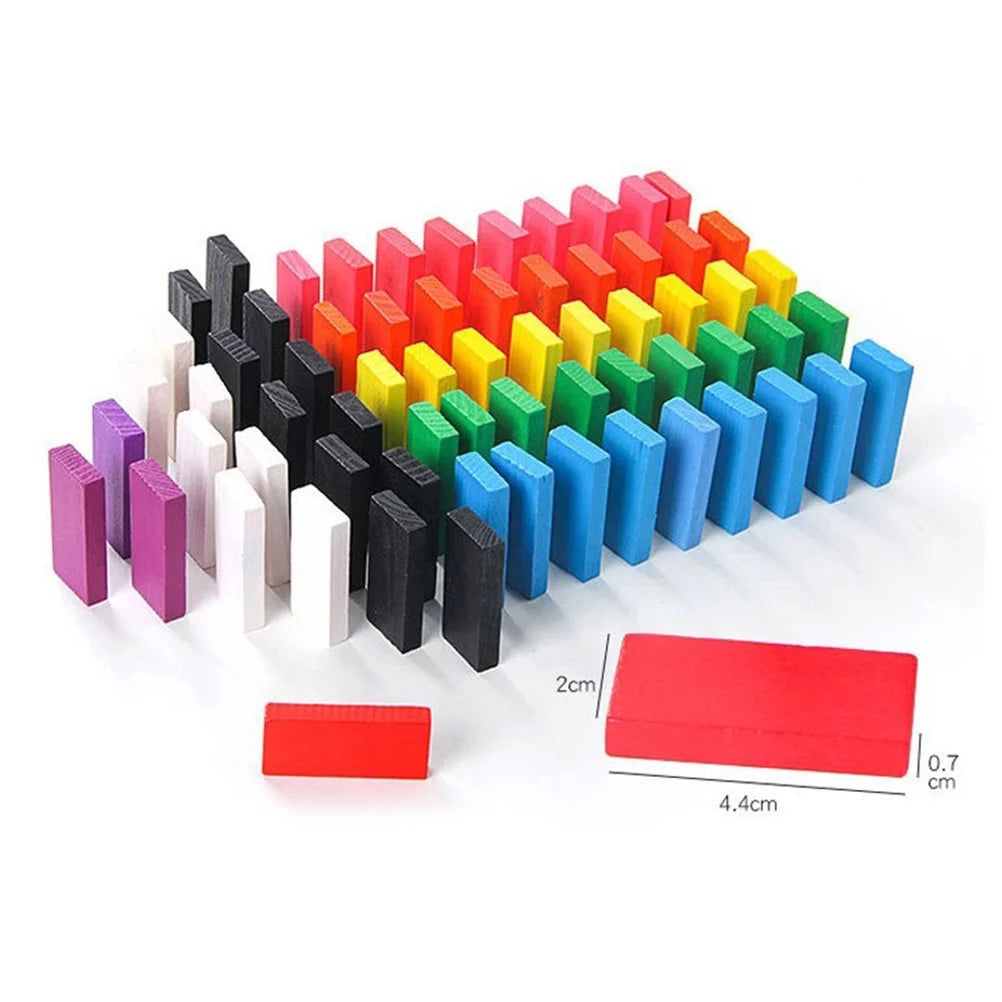 120Pcs Wooden Domino Blocks Set with 12 Colors E922