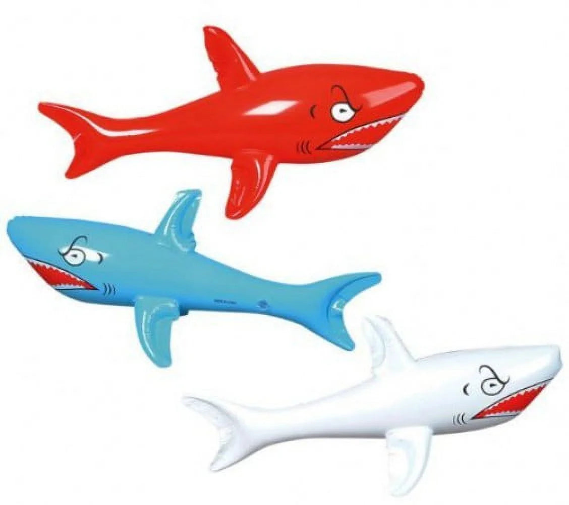 12 Assorted 46" Giant Inflatable Shark Decoration R62695