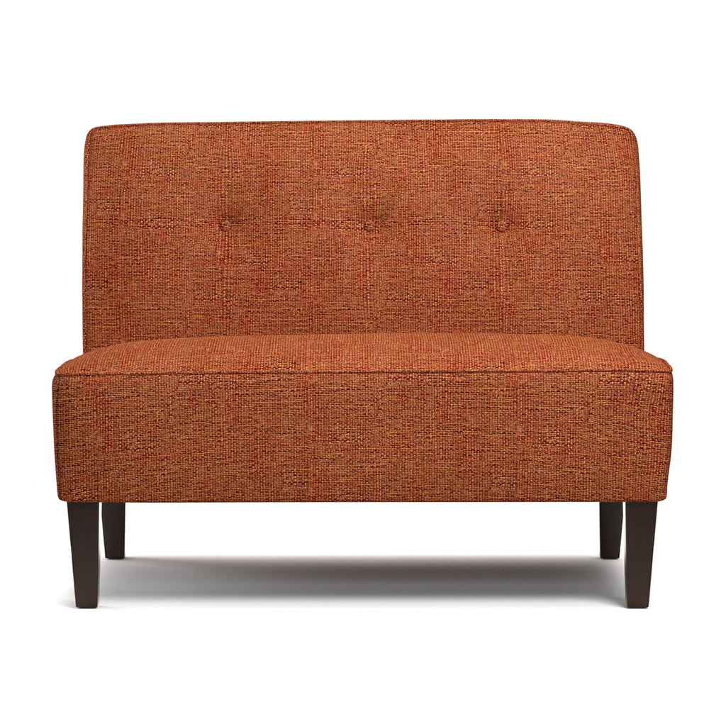 Orange Tweed Button Tufted Settee Q976