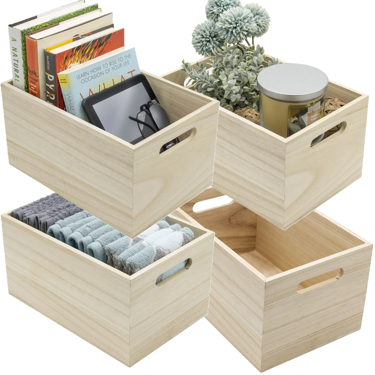 Unfinished Wood Crates 4-Pack I49681