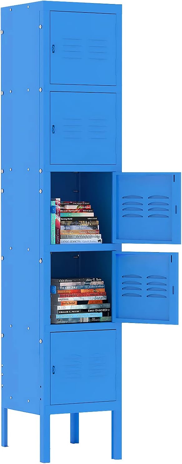 Metal Locker Cabinet with 5 Doors, 5 Tier Shelf U884821