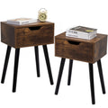 Set of 2 Nightstand Bedside Table with Drawer Storage F395