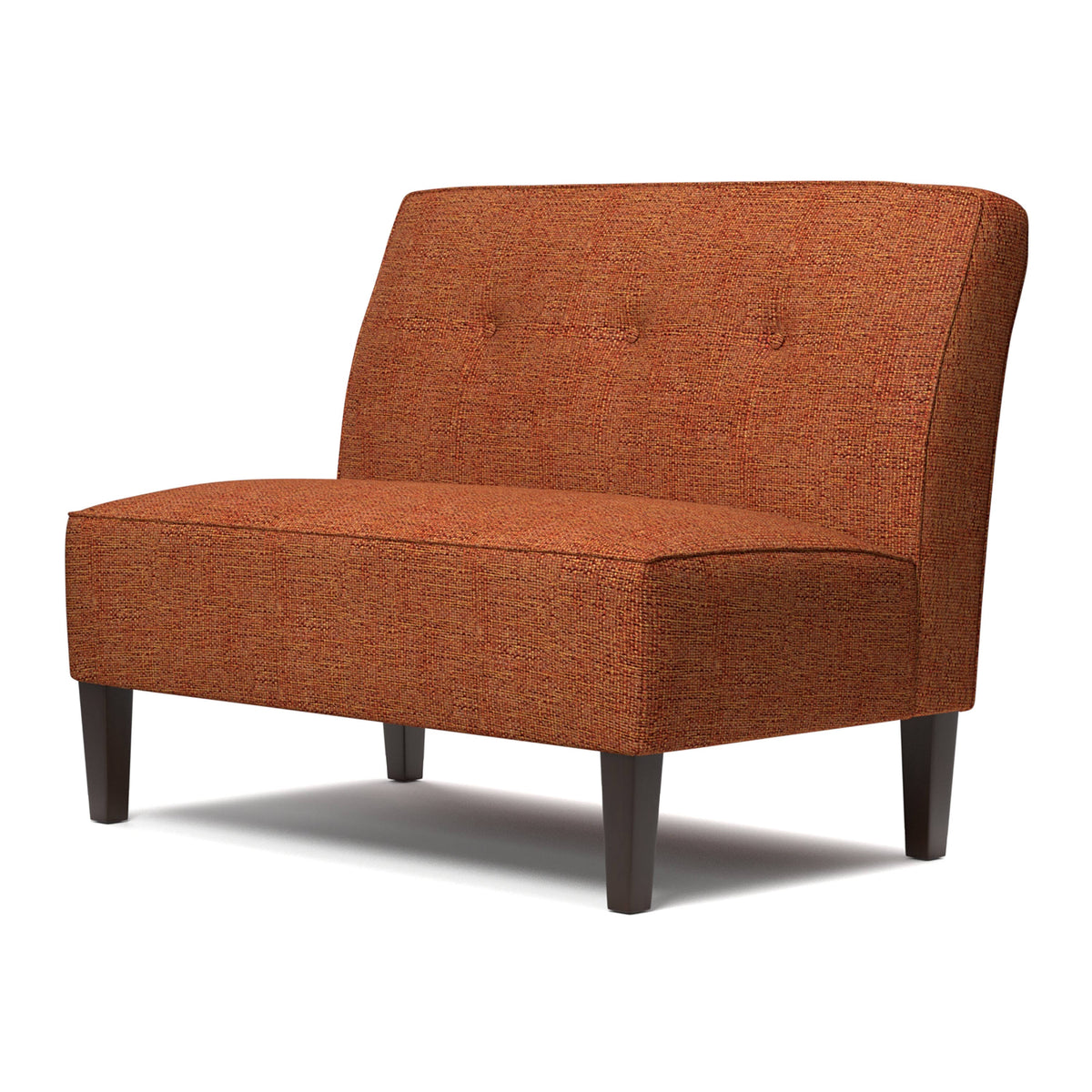 Orange Tweed Button Tufted Settee Q976