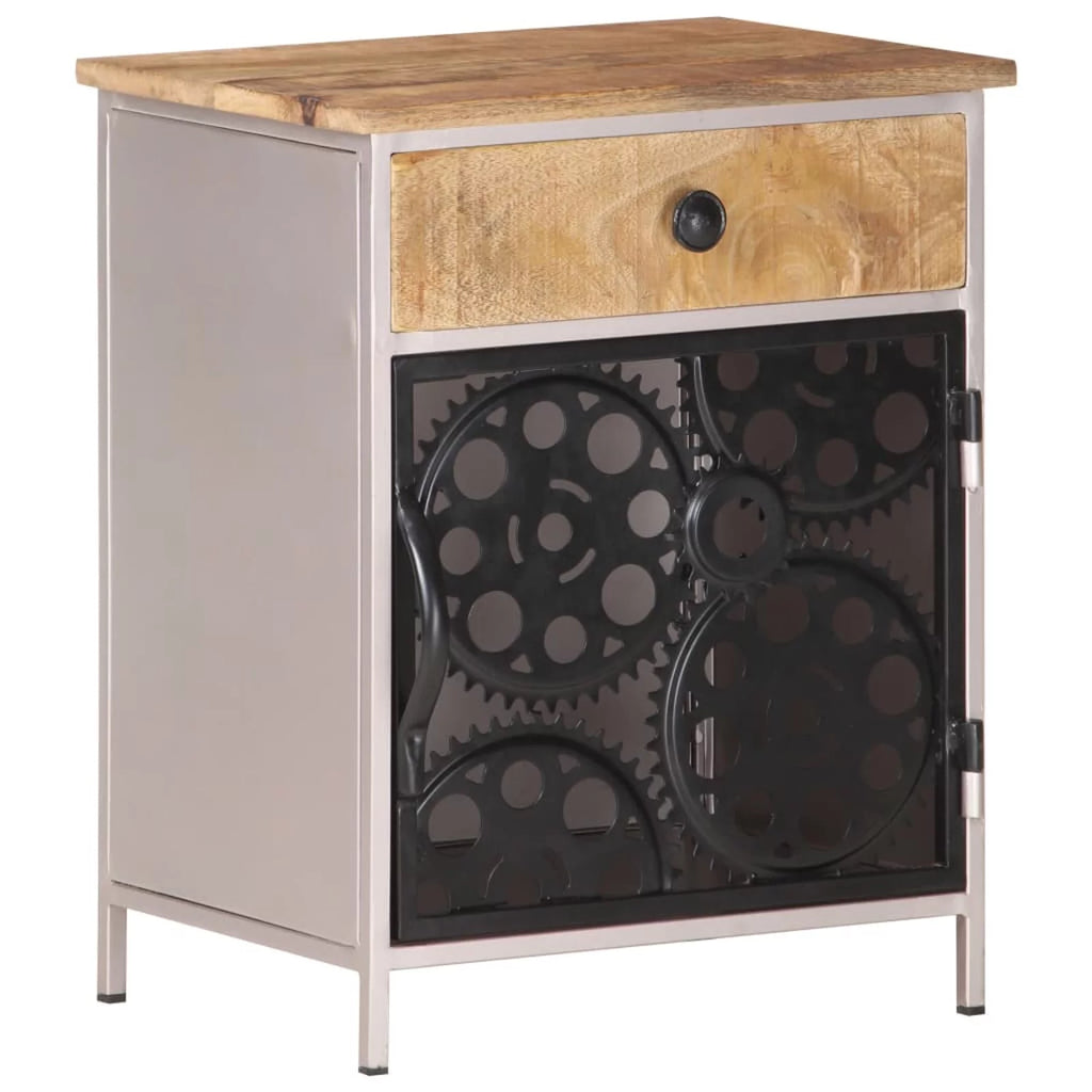 Bedside Cabinet Rough Mango Wood N418