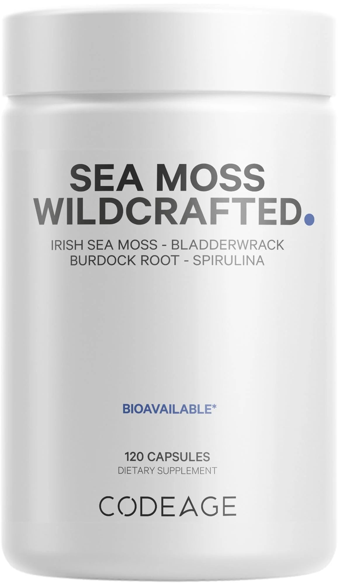 Wildcrafted Irish Sea Moss Spirulina Bladderwrack Burdock 120 Capsules O738165