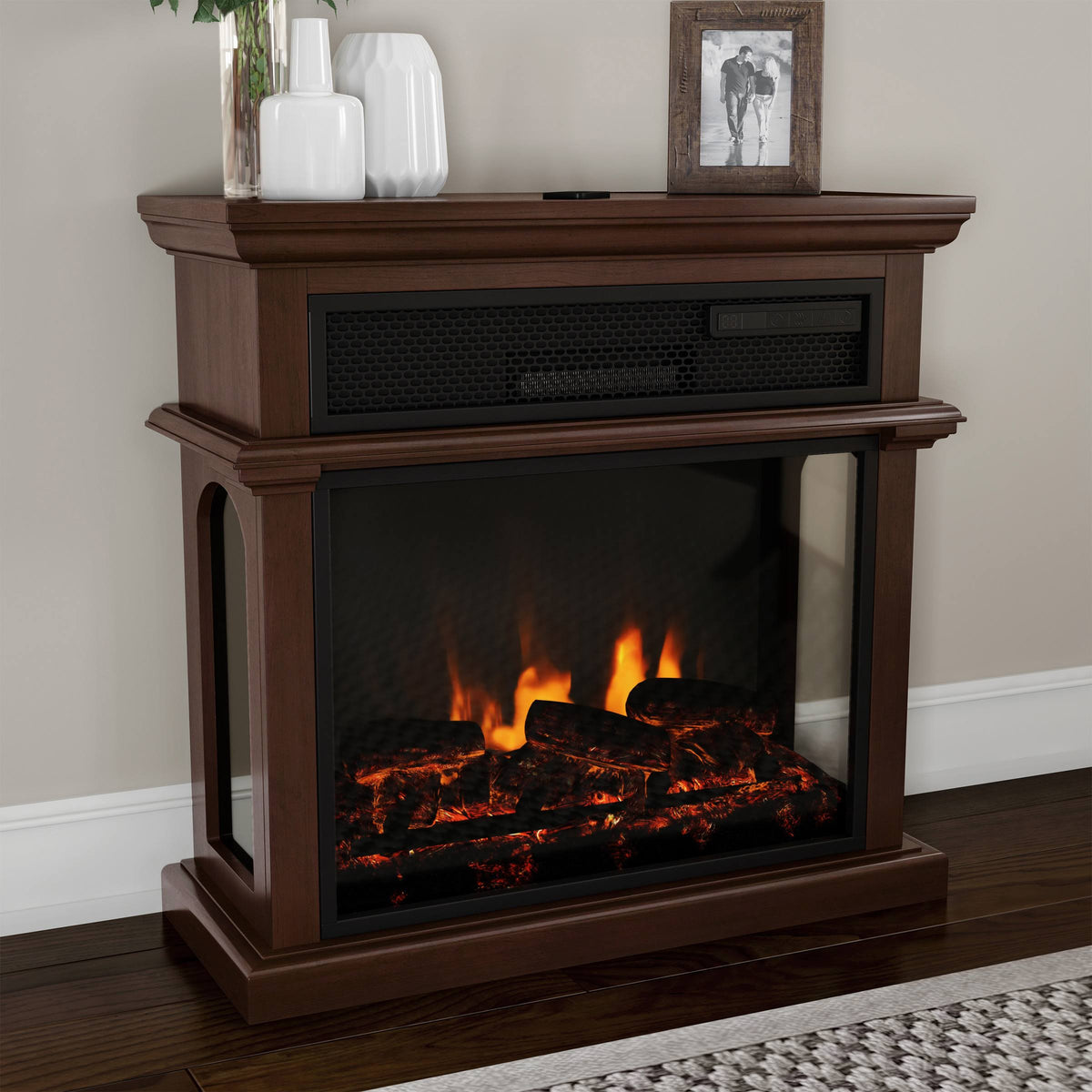 Freestanding Electric Fireplace with Mantel D9809