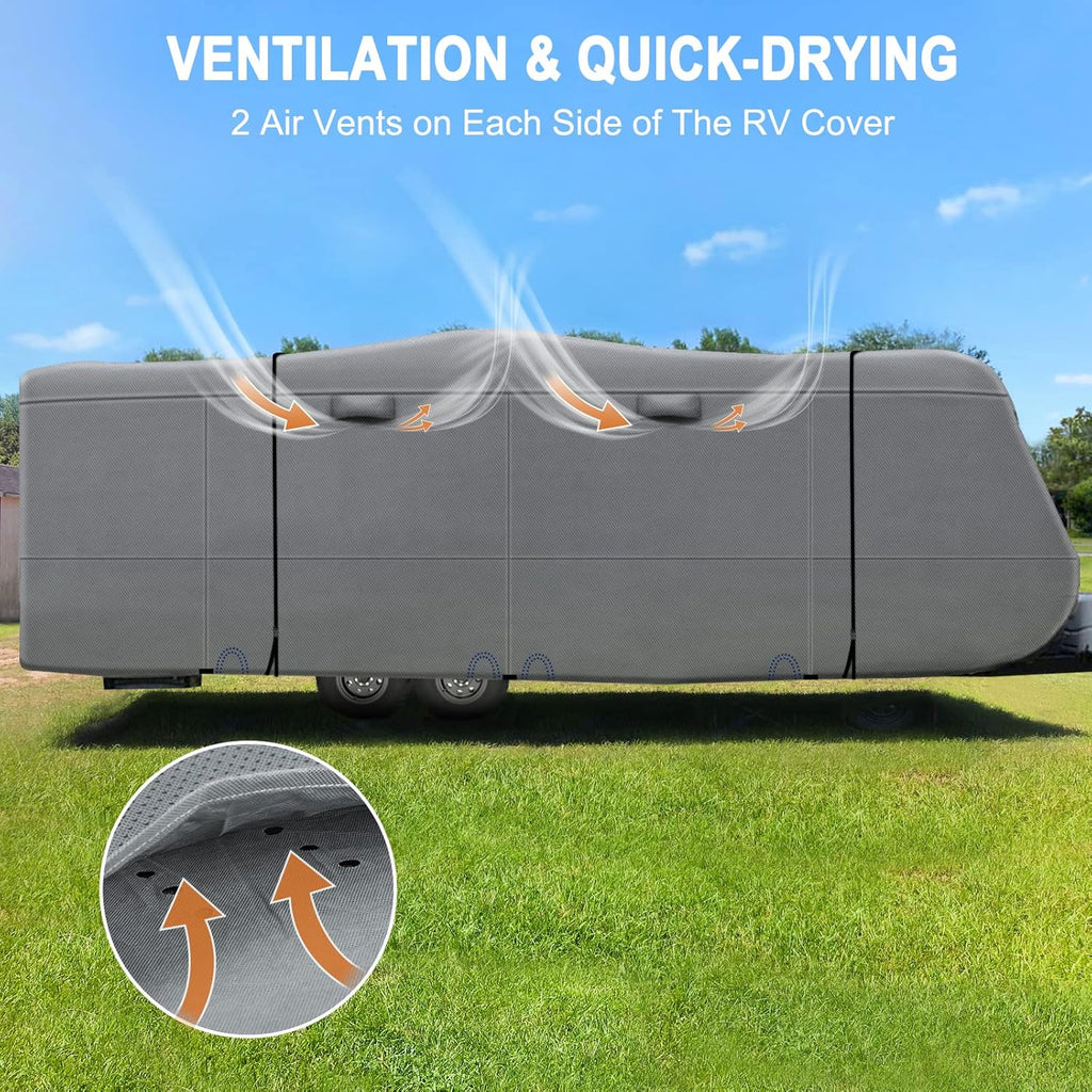 Heavy Duty 5 Layers RV Cover for 26'1 - 28' Motorhome with Gutter Spout Covers F1775