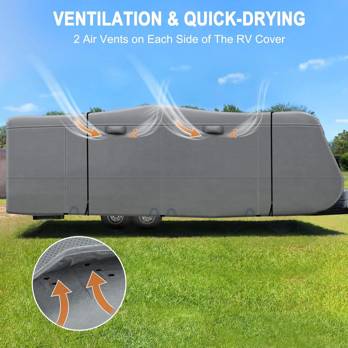 Heavy Duty 5 Layers RV Cover for 26'1 - 28' Motorhome with Gutter Spout Covers F1775