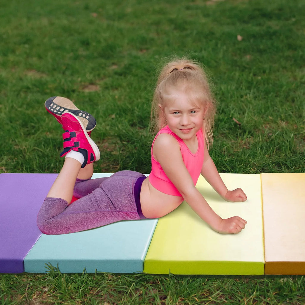 3' x 6' Kids Gymnastics Mat with Carrying Handles O2058