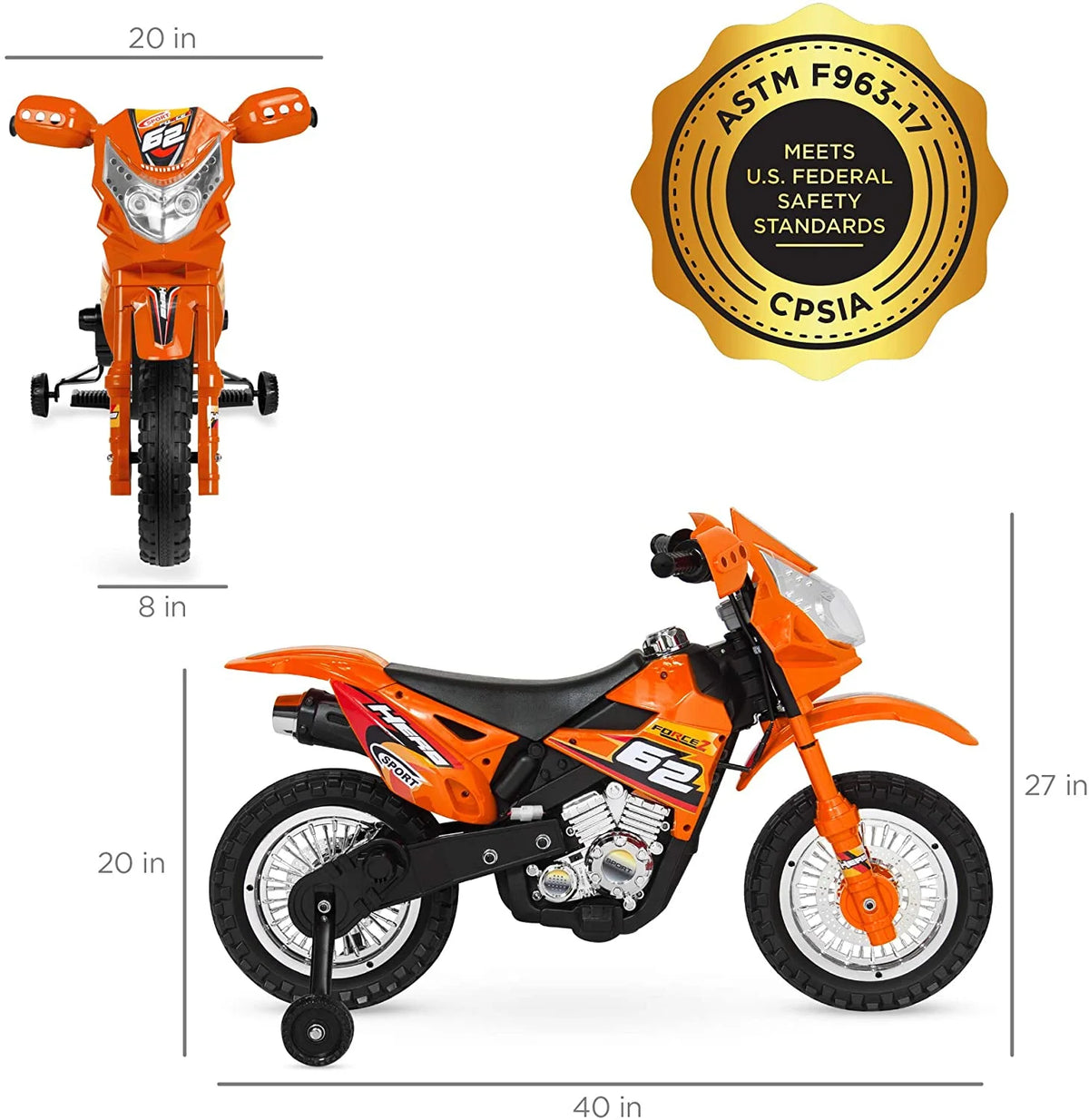 6V Ride On Motorcycle with Training Wheels K80574