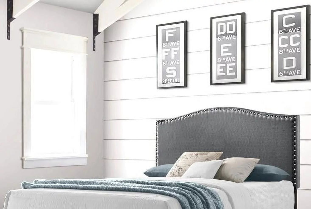 Upholstered Headboard, Full, Gray S71722