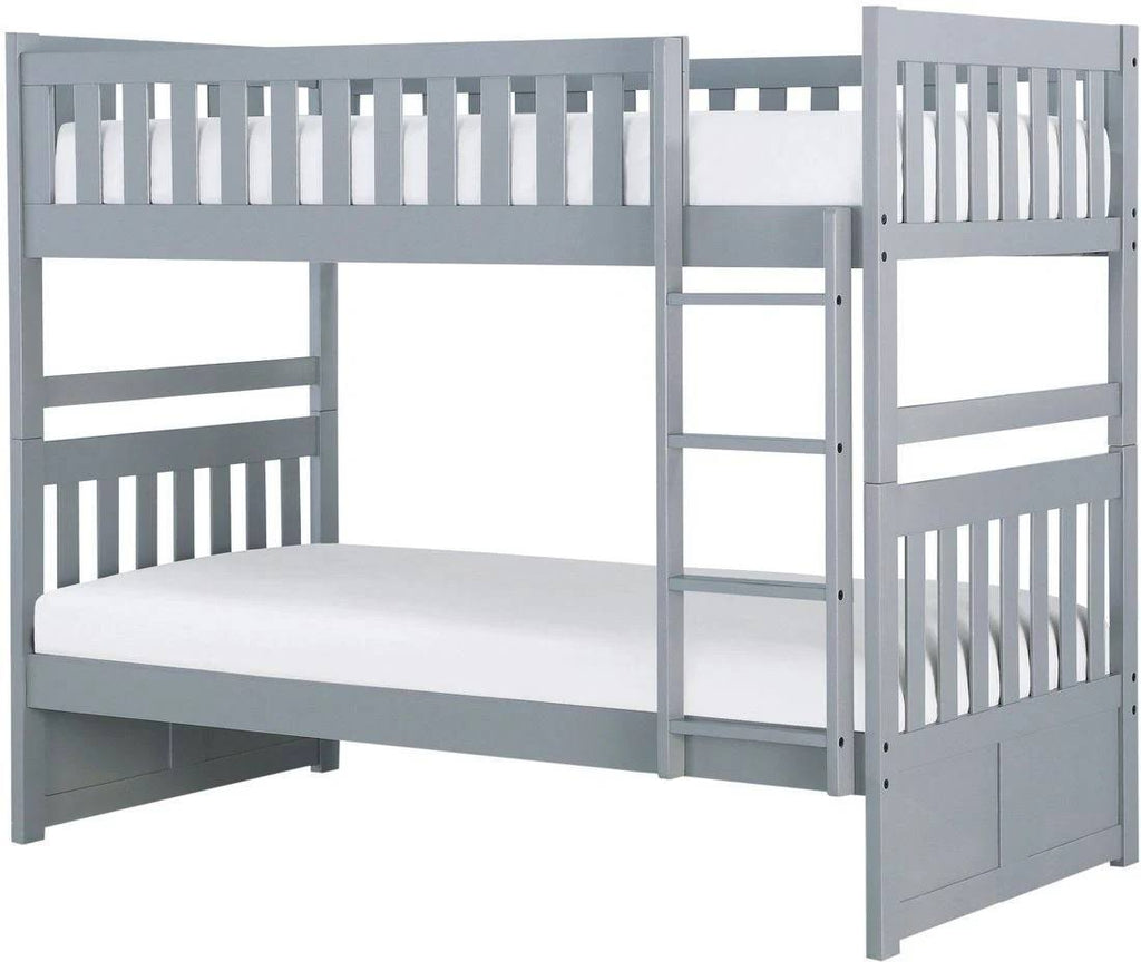 Grey Twin Over Twin Bunk Bed K9974