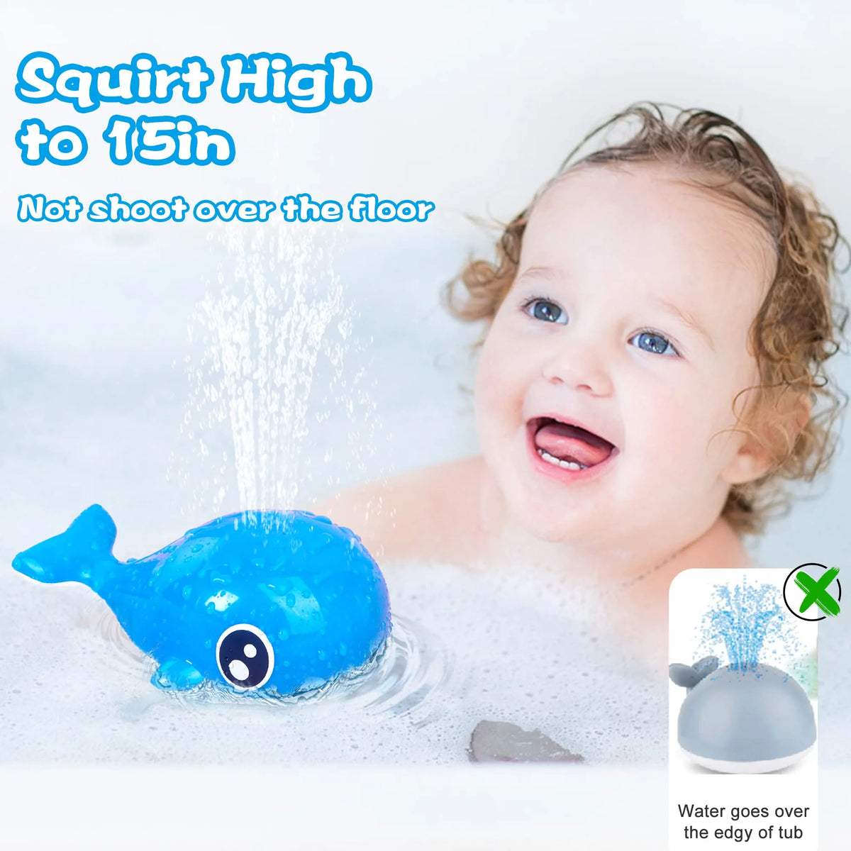 Glow in The Dark Whale Bath Toy W528