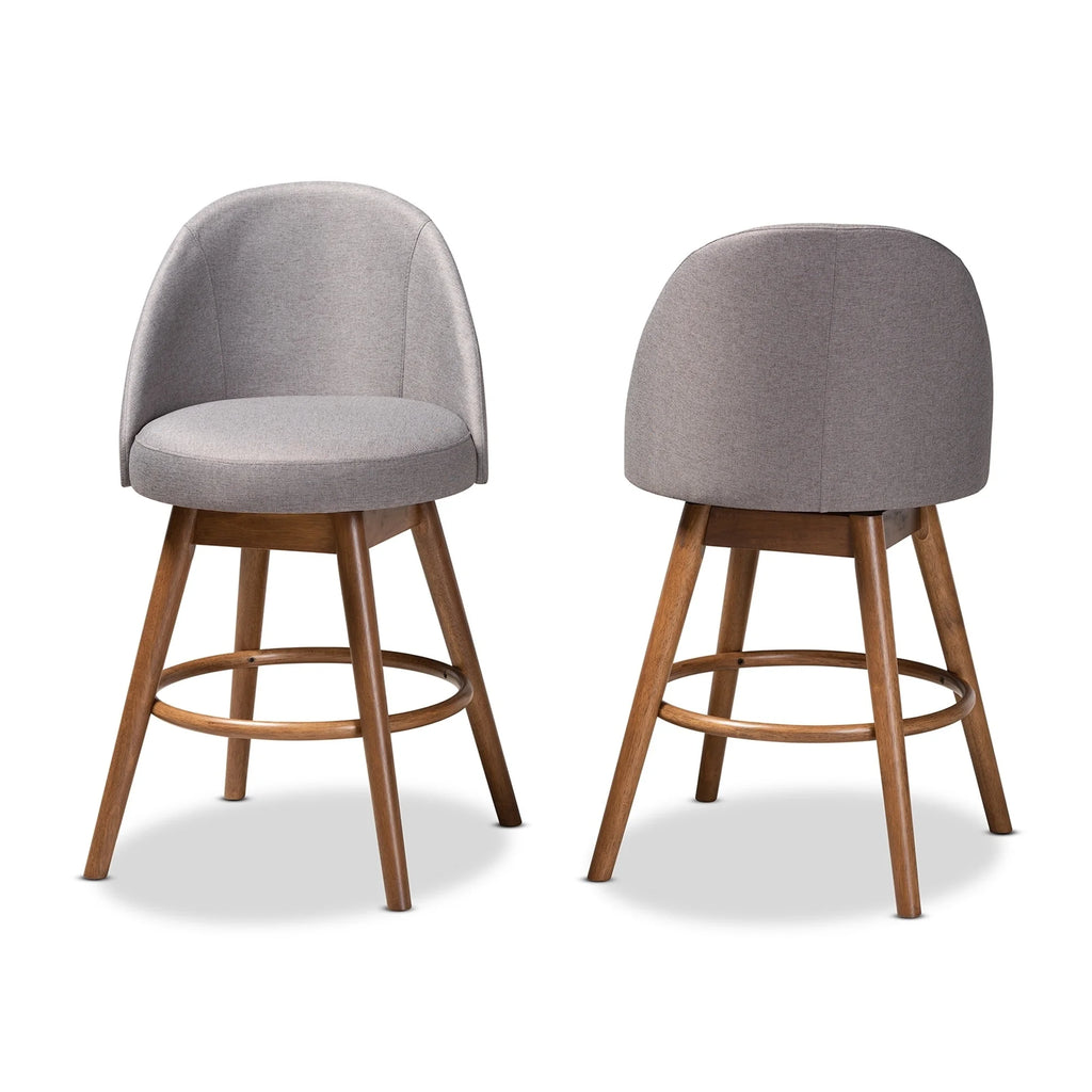 Gray 2-Piece Swivel Counter Stool Set B684