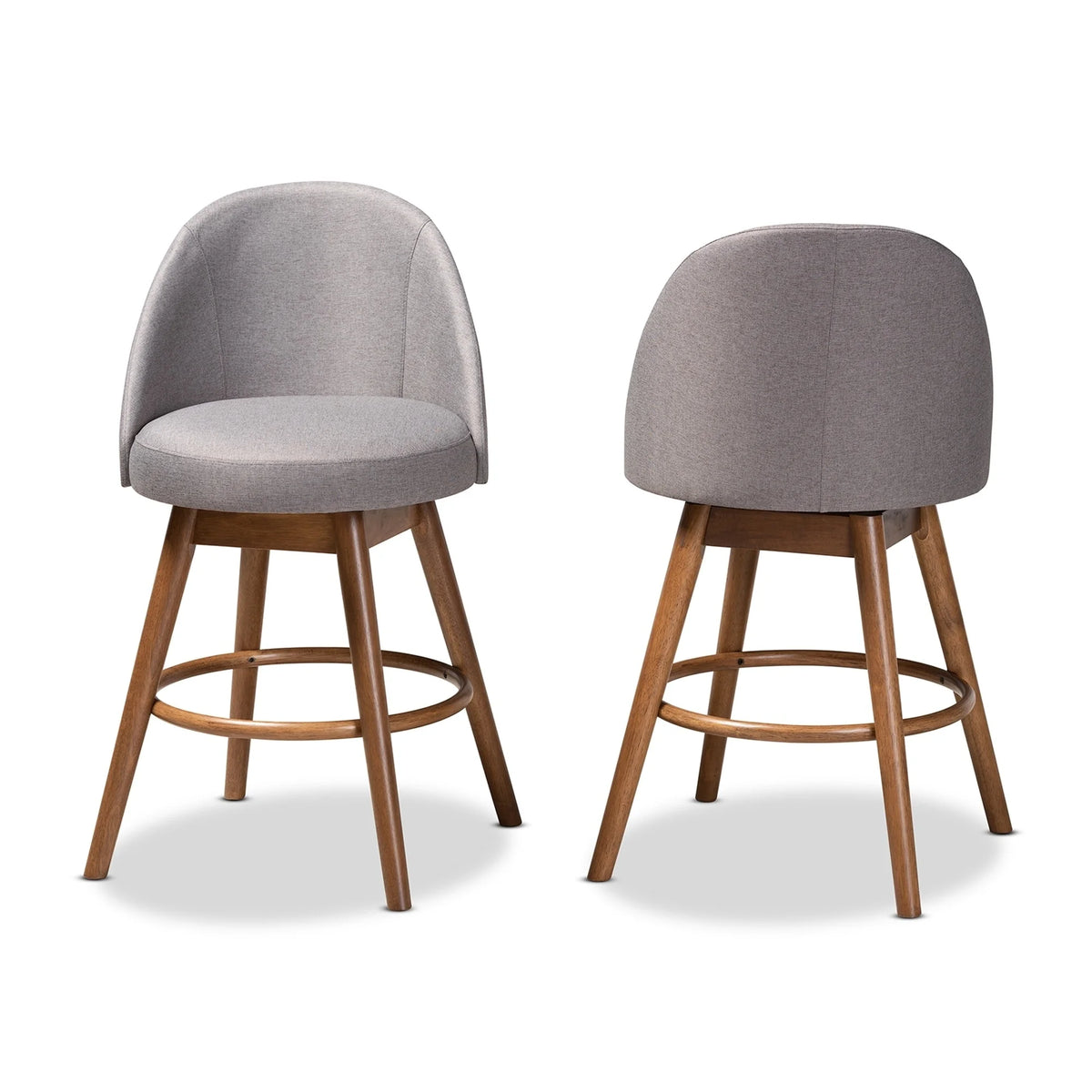 Gray 2-Piece Swivel Counter Stool Set B684