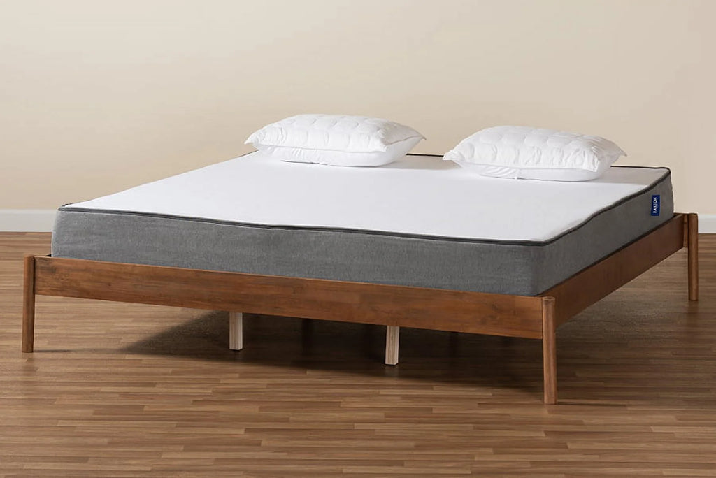 Ash Walnut Finished Wood Queen Size Bed Frame F8924
