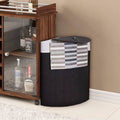 Black Bamboo Corner Laundry Hamper T5593