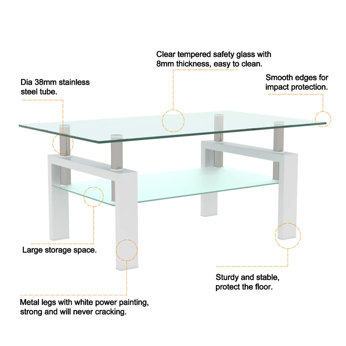 White Glass Top Coffee Table P8985