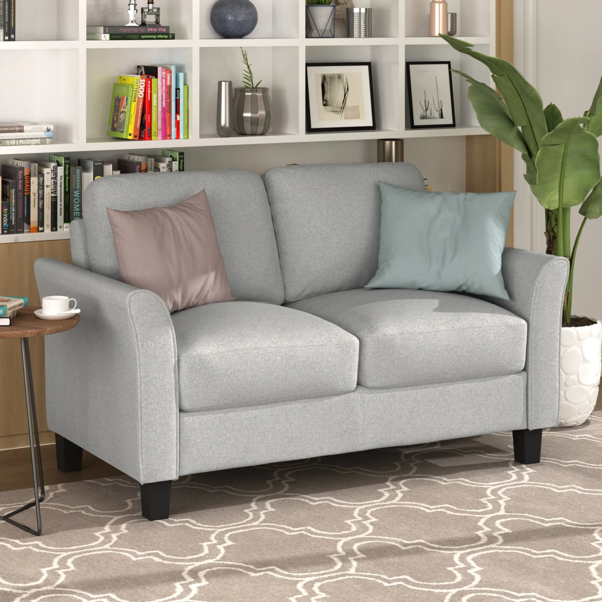 Light Gray Armrest Sofa Loveseat Chair 3-Seat Sofa F522