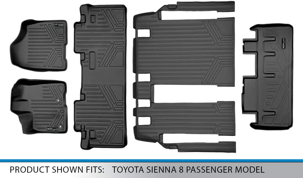 Black Custom Floor Mats 3 Rows and Cargo Liner Set H688252